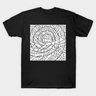 Black and White Puzzling Swirl T-Shirt